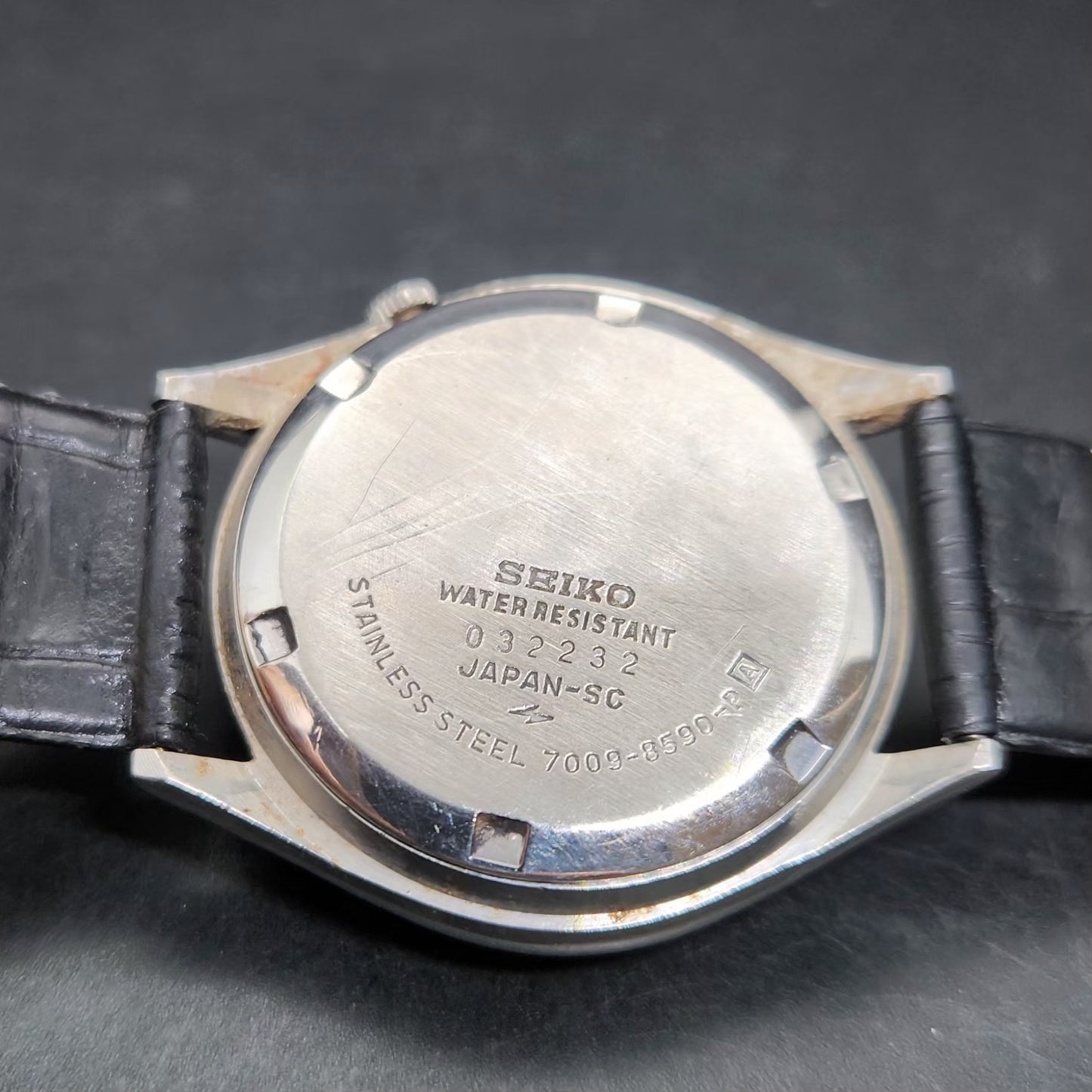 Vintage 1980 Original Seiko 5 Automatic 7009-8590 Repainted Peach Face 17 Jewels Date Japanese Men's Wrist Watch VS39