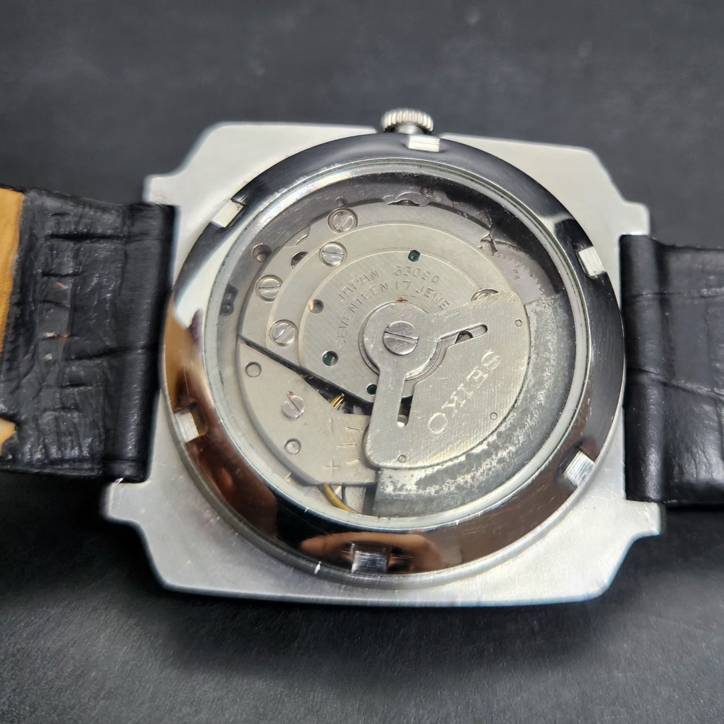 Vintage 1980Original Seiko 5 Automatic 6309 Silver Face 17 Jewels Day-Date Japanese Men's Wrist Watch VS56