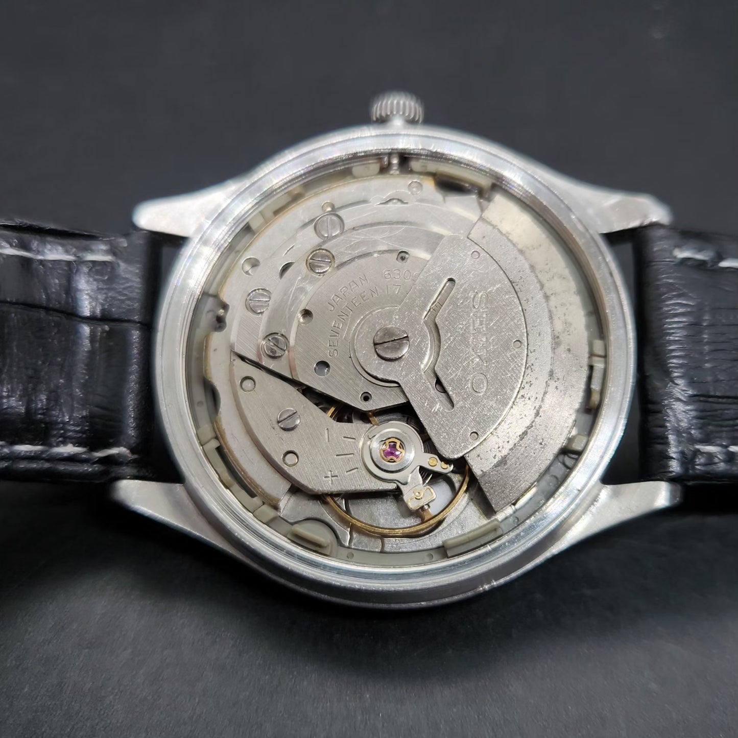 Vintage 1976 Original Seiko 5 Automatic 6309-7320 Black Face 17 Jewels Day-Date Japanese Men's Wrist Watch VS58