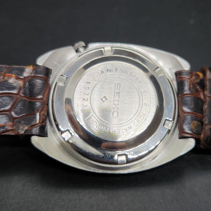 Vintage 1968 Original Seiko 5 Automatic 6119-7090 Silver Face 21 Jewels Day-Date Japanese Men's Wrist Watch VS59