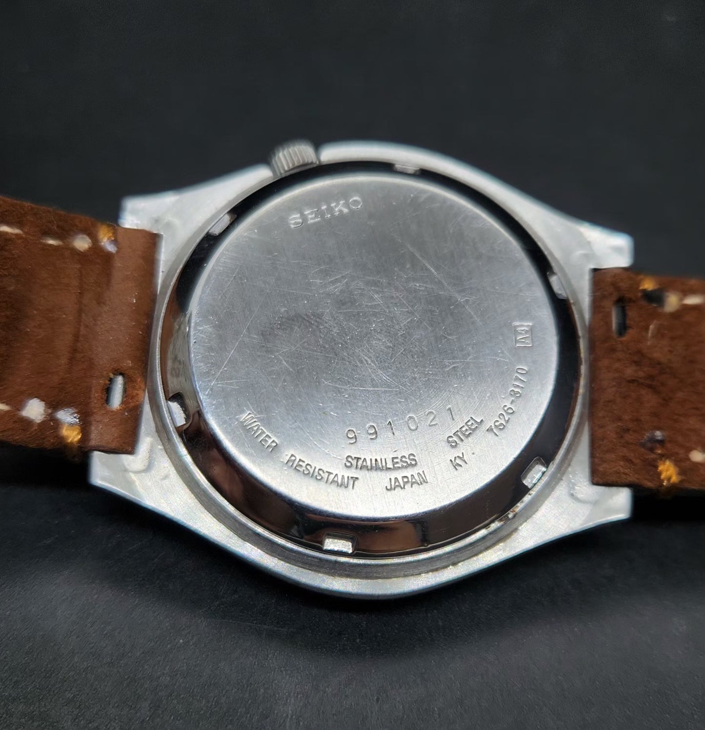 Vintage 1999 Original Seiko 5 Automatic 7s26-3170 Gold Face 17 Jewels Day-Date Japanese Men's Wrist Watch VS61