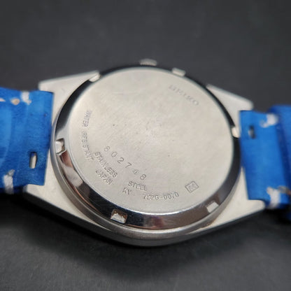 Vintage 1998 Original Seiko 5 Automatic 7s26-0070 Blue Face 21 Jewels Day-Date Japanese Men's Wrist Watch VS66