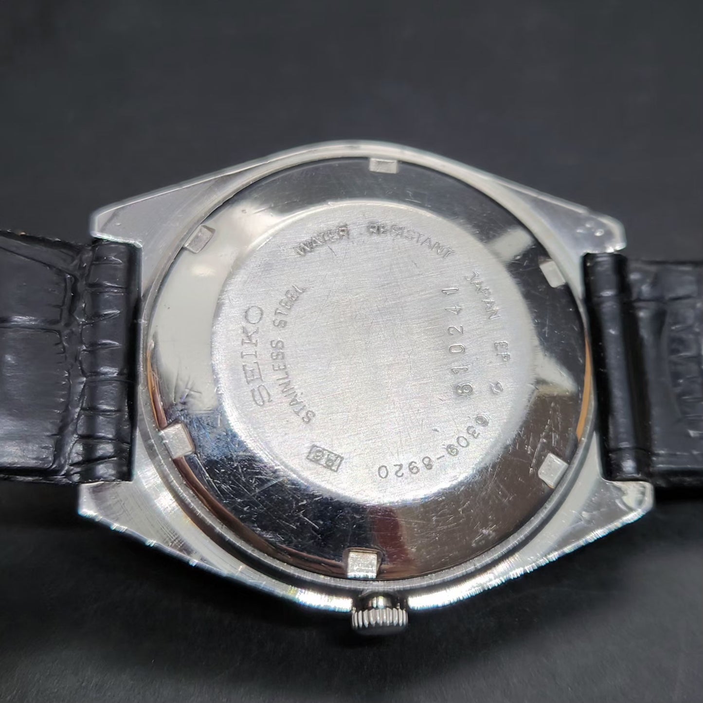 Vintage 1976 Original Seiko 5 Automatic 6309-8920 Black Face 17 Jewels Day-Date Japanese Men's Wrist Watch VS68
