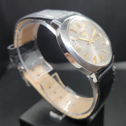Vintage 1974 Original Seiko 5 Automatic 7019-7100 Silver Face 21 Jewels Day-Date Japanese Men's Wrist Watch VS69