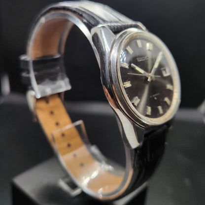 Vintage 1970 Original Seiko 5 Automatic 6602-7040 Black Face 17 Jewels Date Japanese Men's Wrist Watch VS72