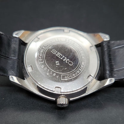 Vintage 1970 Original Seiko 5 Automatic 6602-7040 Black Face 17 Jewels Date Japanese Men's Wrist Watch VS72