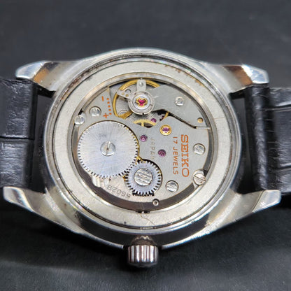 Vintage 1970 Original Seiko 5 Automatic 6602-7040 Black Face 17 Jewels Date Japanese Men's Wrist Watch VS72