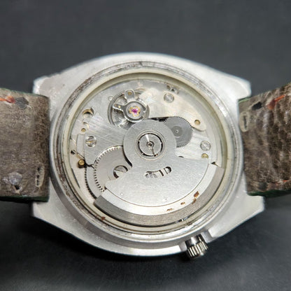 Vintage 1985 Original Seiko 5 Automatic 7009-8331 Silver Face 17 Jewels Day-Date Japanese Men's Wrist Watch VS74