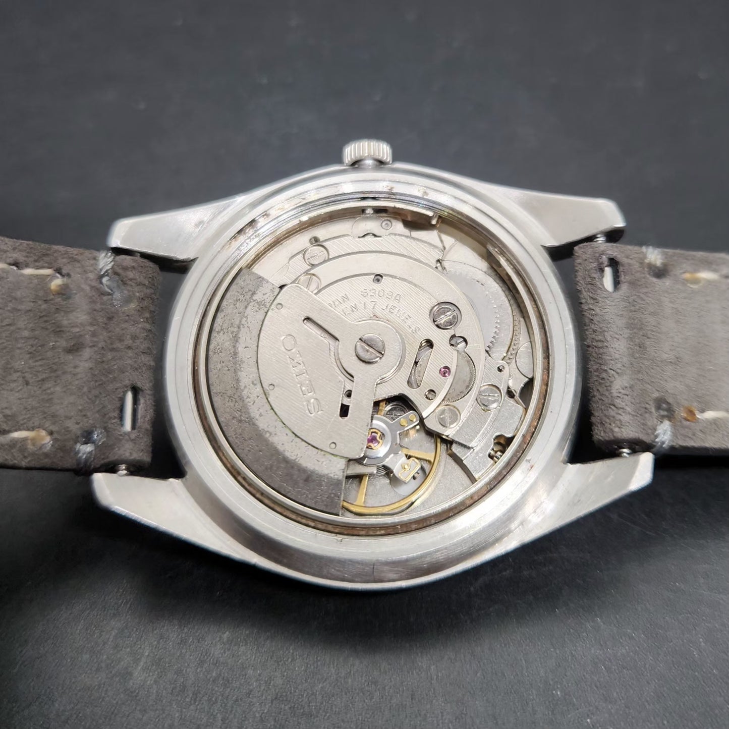 Vintage 1984 Original Seiko 5 Automatic 6309-8800 Grey Face 17 Jewels Day-Date Japanese Men's Wrist Watch VS76