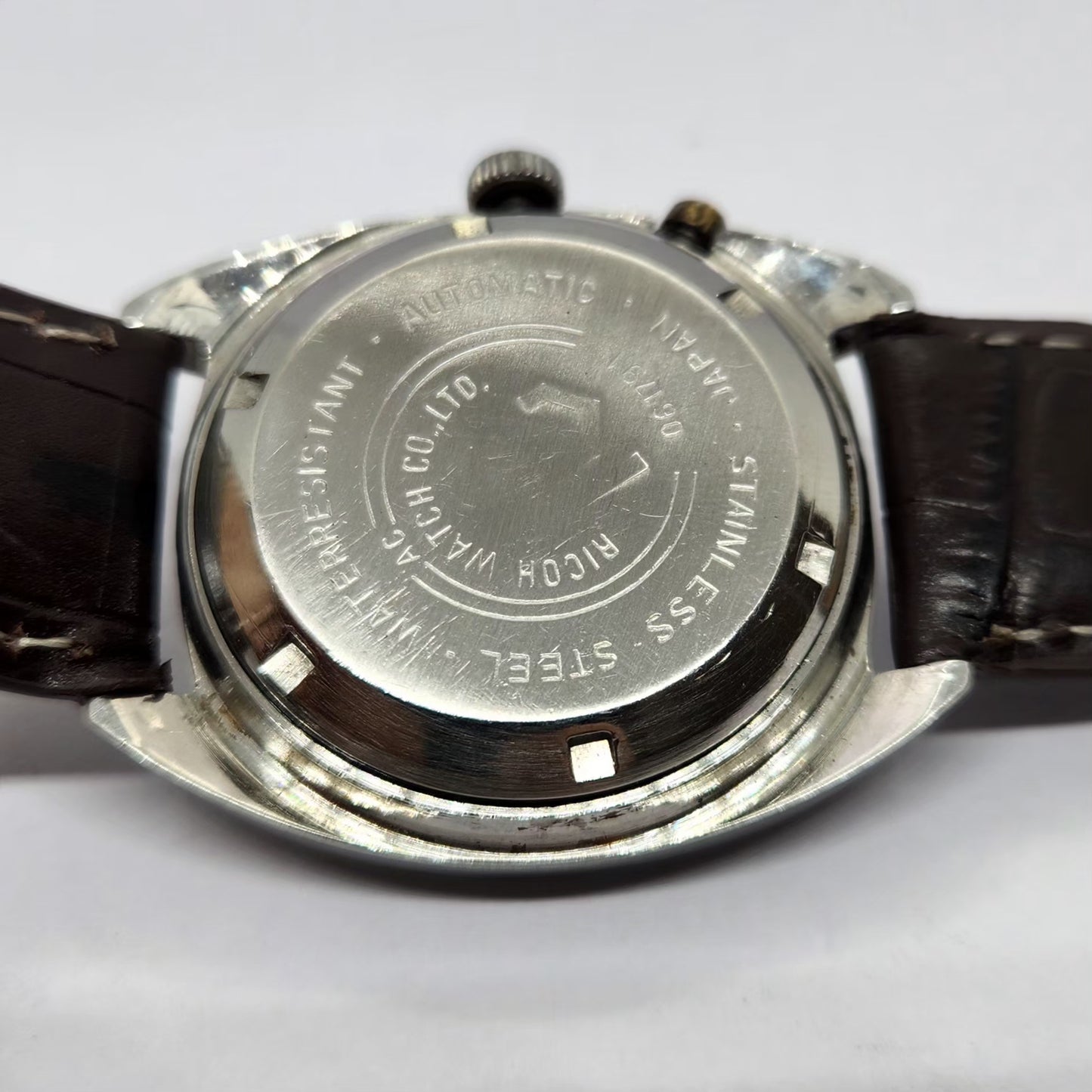Vintage Ricoh R31 Automatic Green Face New Strap 21 Jewels Day-Date Men's Wrist Watch R46