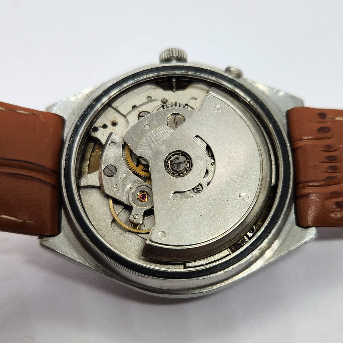 Vintage Ricoh R31 Automatic White Face New Strap 21 Jewels Day-Date Men's Wrist Watch R47