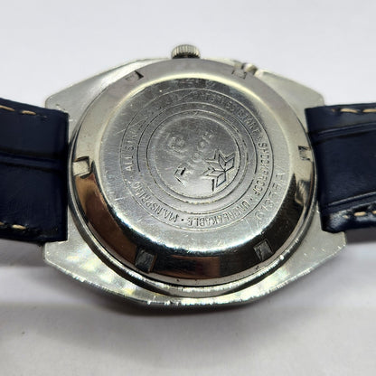 Vintage Ricoh R31 Automatic Blue Face New Strap 21 Jewels Day-Date Men's Wrist Watch R48