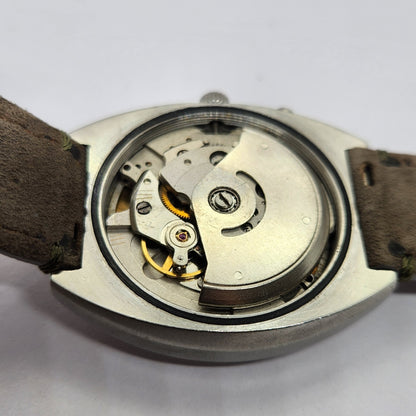 Vintage Ricoh R31 Automatic White Face New Strap 21 Jewels Day-Date Men's Wrist Watch R53