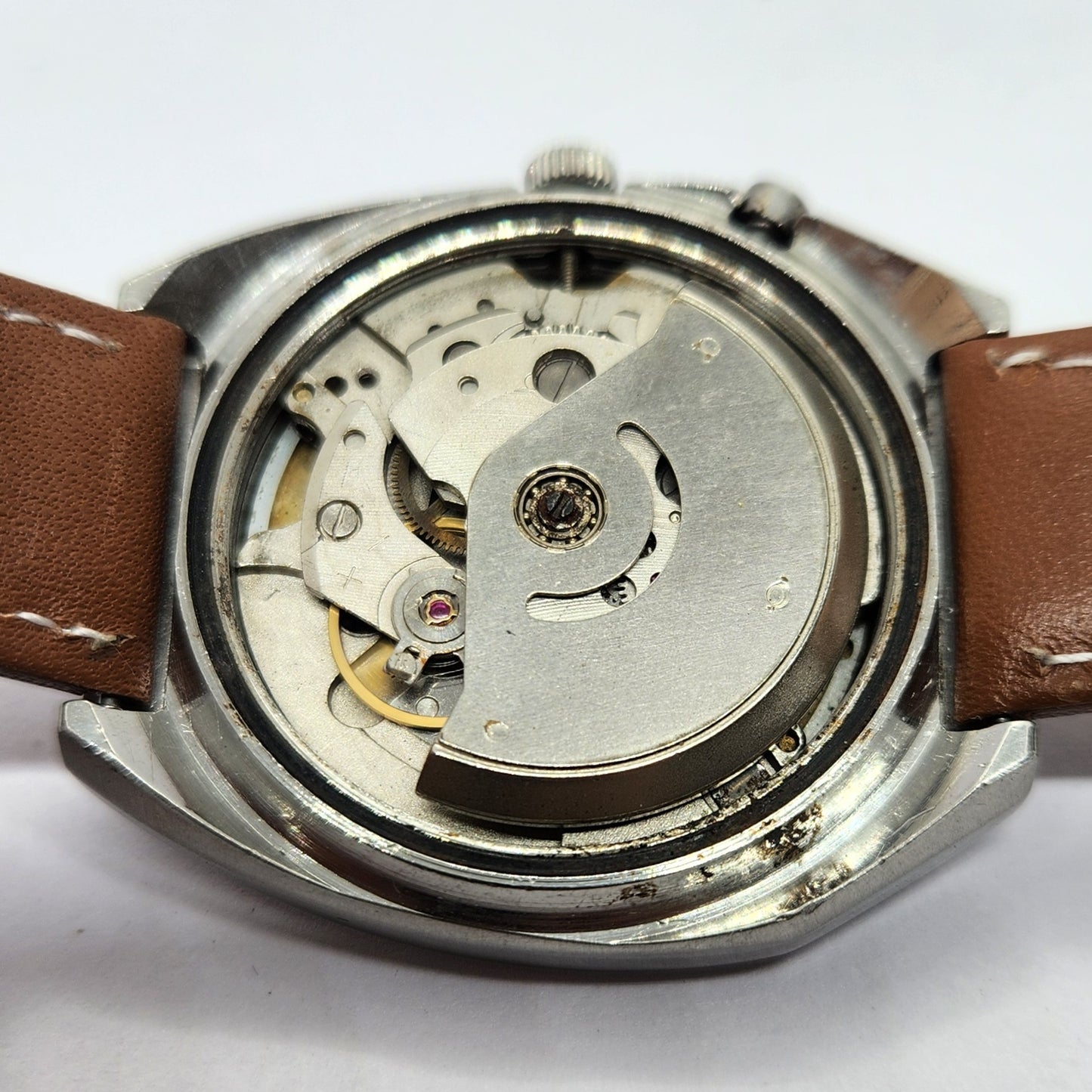 Vintage Ricoh R31 Automatic Brown Face New Strap 21 Jewels Day-Date Men's Wrist Watch R54