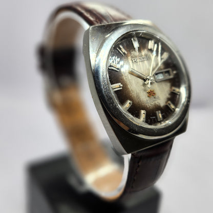 Vintage Ricoh R31 Automatic Brown Face New Strap 21 Jewels Day-Date Men's Wrist Watch R56