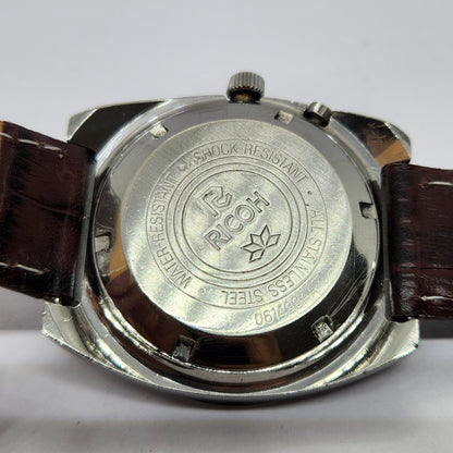 Vintage Ricoh R31 Automatic Brown Face New Strap 21 Jewels Day-Date Men's Wrist Watch R56