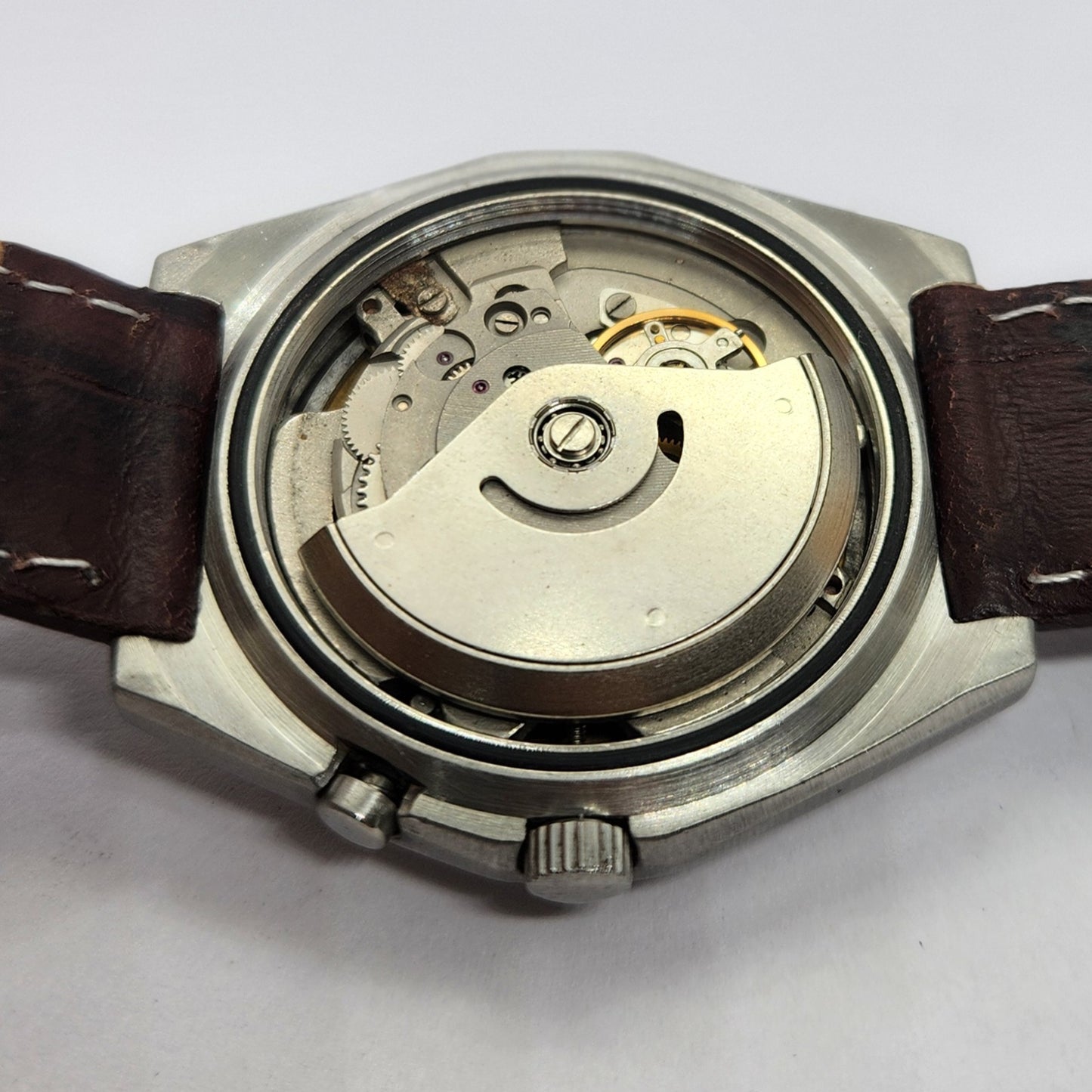 Vintage Ricoh R31 Automatic White Face New Strap 21 Jewels Day-Date Men's Wrist Watch R57