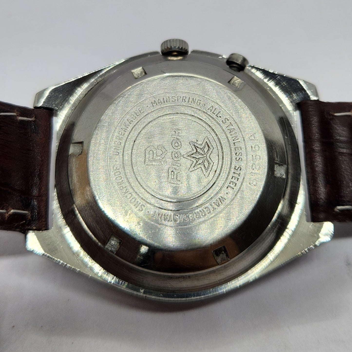 Vintage Ricoh R31 Automatic Brown Face New Strap 21 Jewels Day-Date Men's Wrist Watch R58