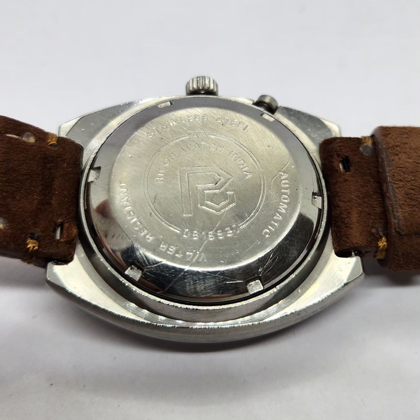 Vintage Ricoh R31 Automatic Brown Face New Strap 21 Jewels Day-Date Men's Wrist Watch R59