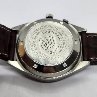 Vintage Ricoh R31 Automatic Red Face New Strap 21 Jewels Day-Date Men's Wrist Watch R62