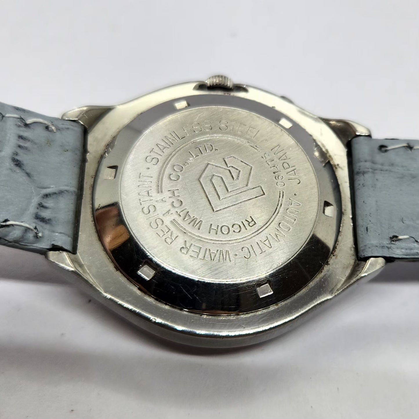 Vintage Ricoh R31 Automatic Green Face New Strap 21 Jewels Day-Date Men's Wrist Watch R63