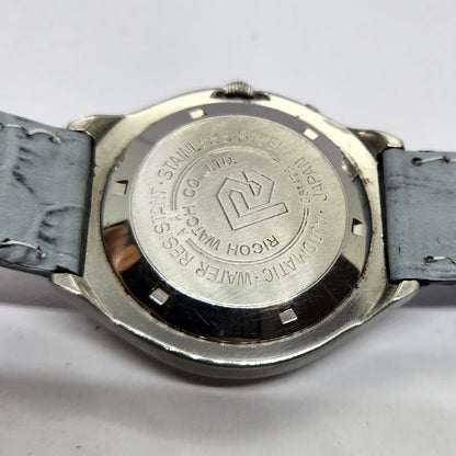 Vintage Ricoh R31 Automatic Green Face New Strap 21 Jewels Day-Date Men's Wrist Watch R63