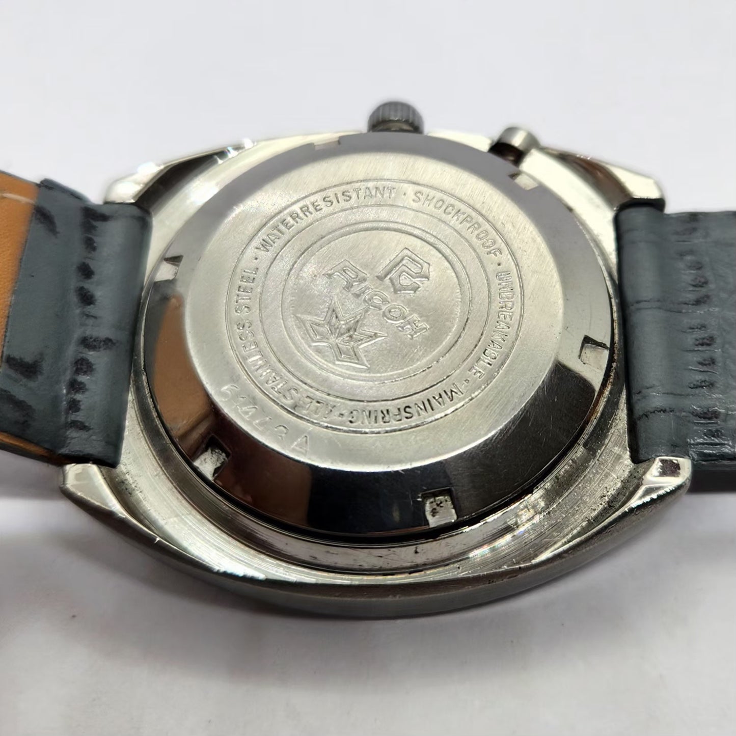 Vintage Ricoh R31 Automatic White Face New Strap 21 Jewels Day-Date Men's Wrist Watch R66