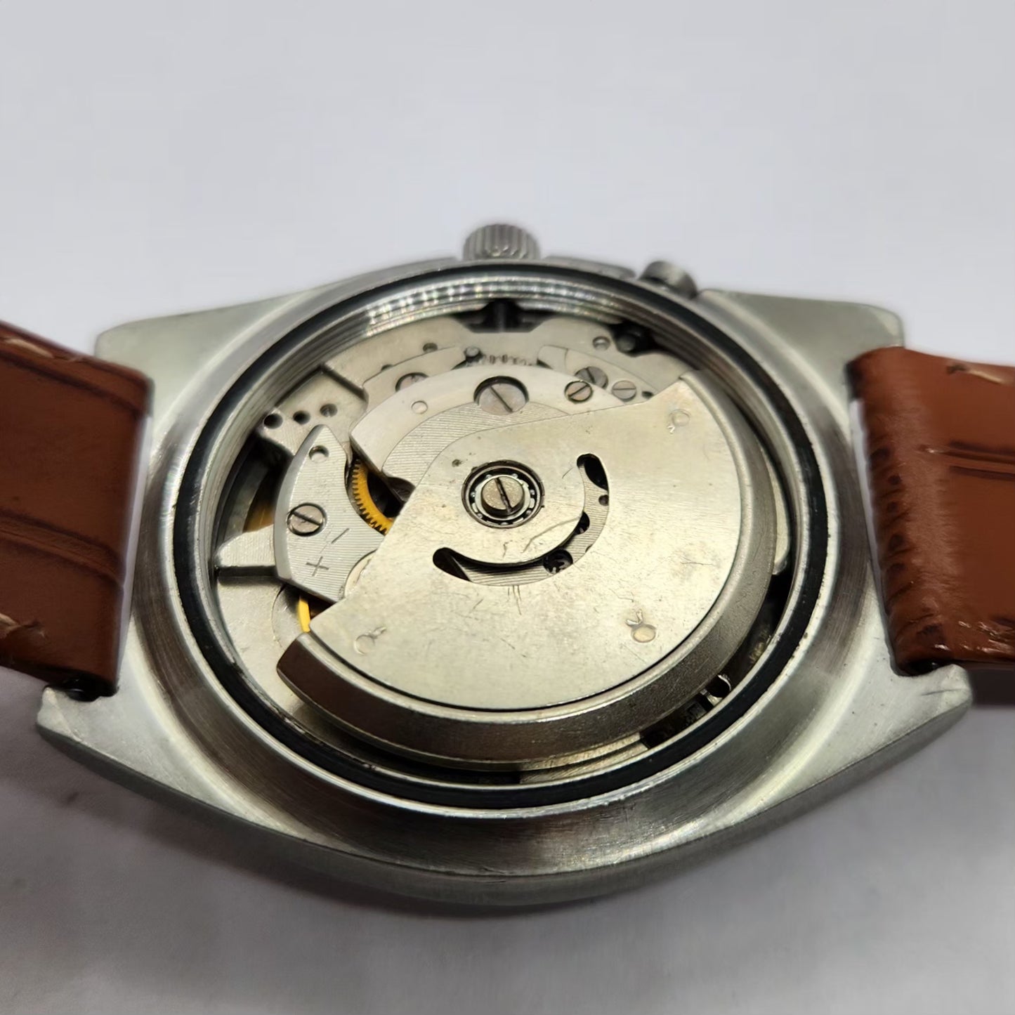 Vintage Ricoh R31 Automatic White Face New Strap 21 Jewels Day-Date Men's Wrist Watch R68