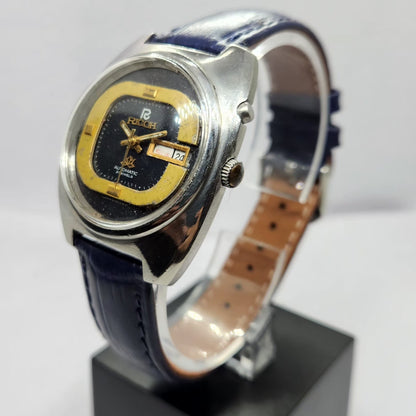 Vintage Ricoh R31 Automatic Blue Face New Strap 21 Jewels Day-Date Men's Wrist Watch R69