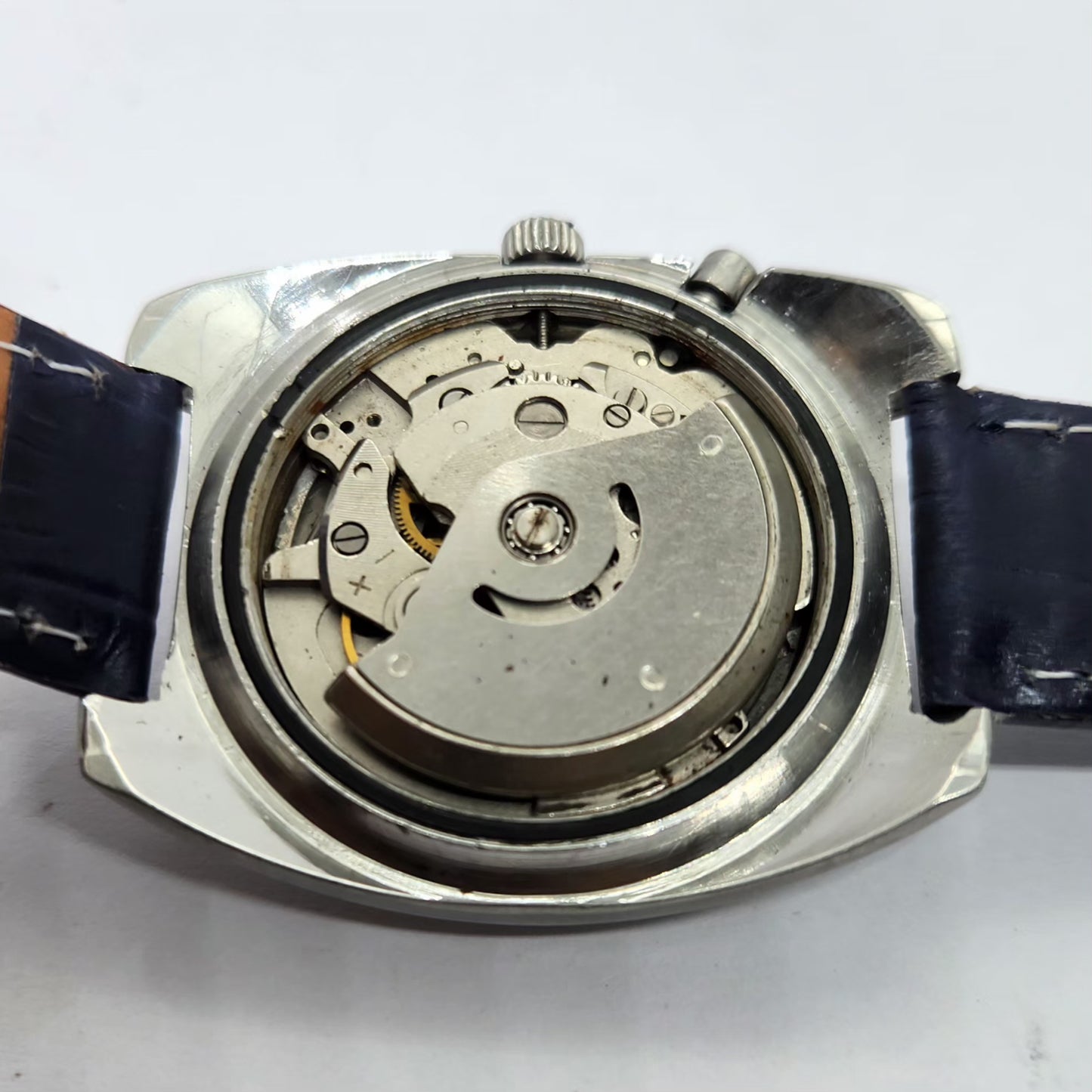 Vintage Ricoh R31 Automatic Blue Face New Strap 21 Jewels Day-Date Men's Wrist Watch R69