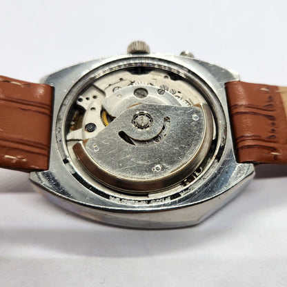 Vintage Ricoh R31 Automatic Yellow Face New Strap 21 Jewels Day-Date Men's Wrist Watch R71