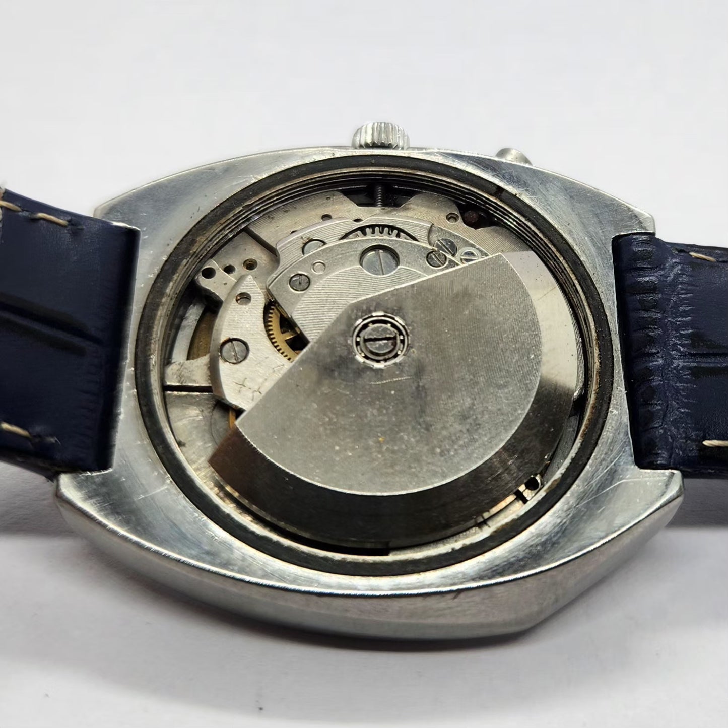 Vintage Ricoh R31 Automatic White Face New Strap 21 Jewels Day-Date Men's Wrist Watch R72