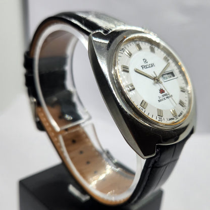 Vintage Ricoh R31 Automatic White Face New Strap 21 Jewels Day-Date Men's Wrist Watch R74