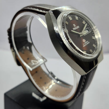 Vintage Ricoh R31 Automatic Brown Face New Strap 21 Jewels Day-Date Men's Wrist Watch R76