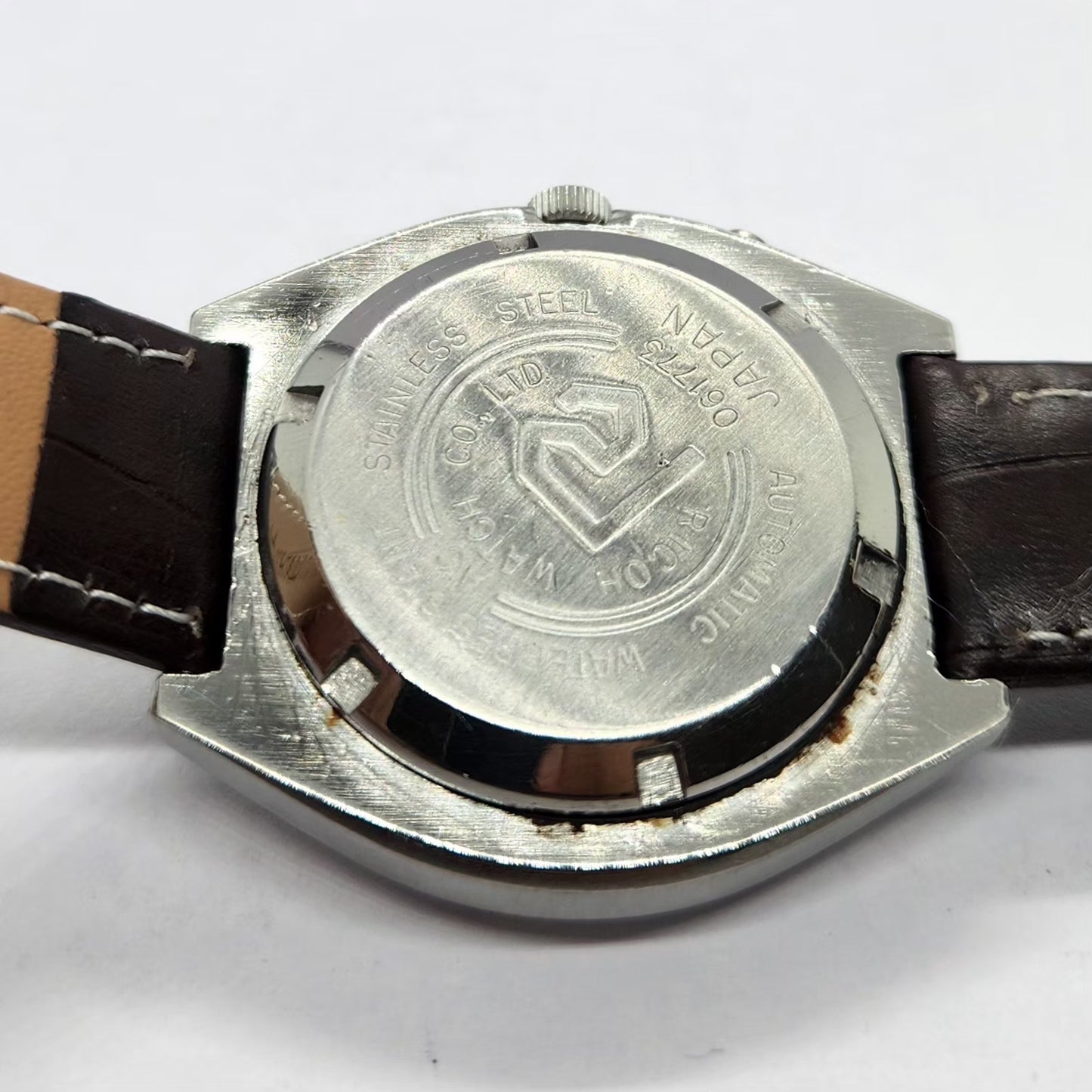 Vintage Ricoh R31 Automatic Brown Face New Strap 21 Jewels Day-Date Men's Wrist Watch R76