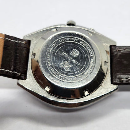 Vintage Ricoh R31 Automatic Blue Face New Strap 21 Jewels Day-Date Men's Wrist Watch R77