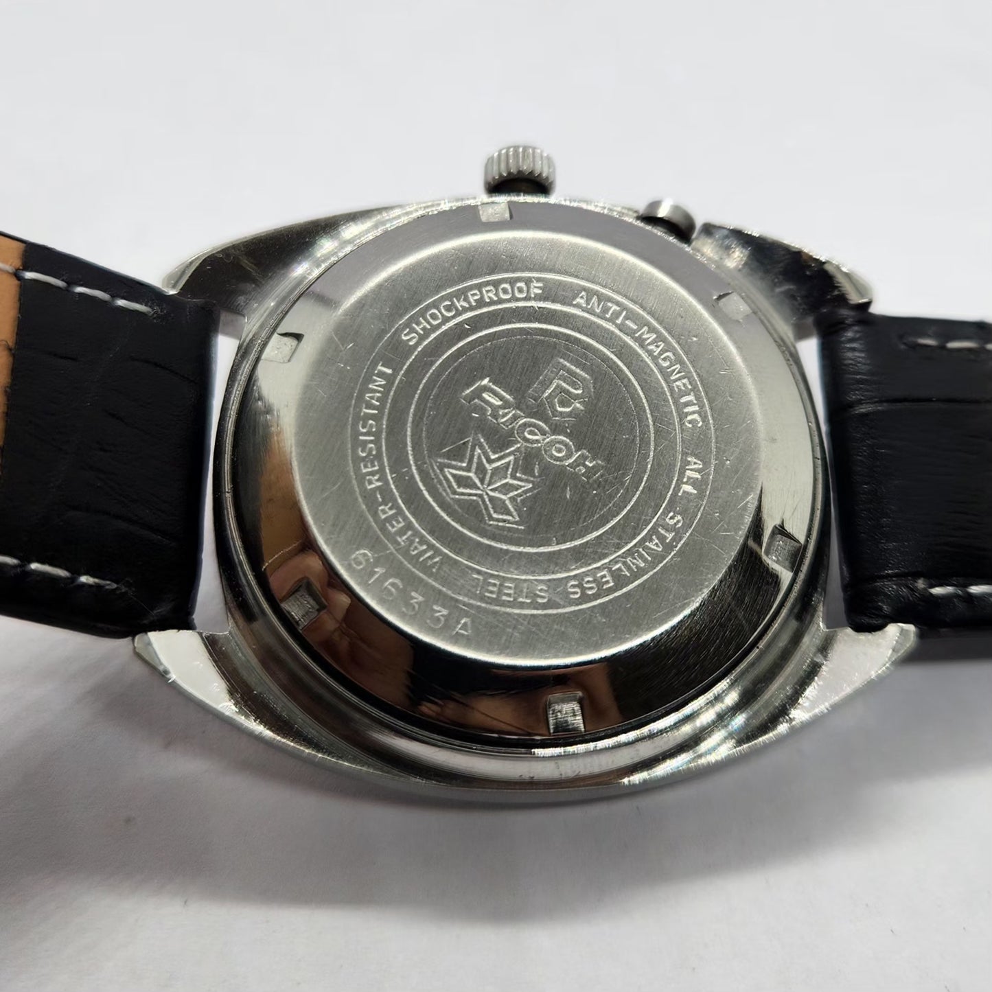 Vintage Ricoh R31 Automatic Black Face New Strap 21 Jewels Day-Date Men's Wrist Watch R81