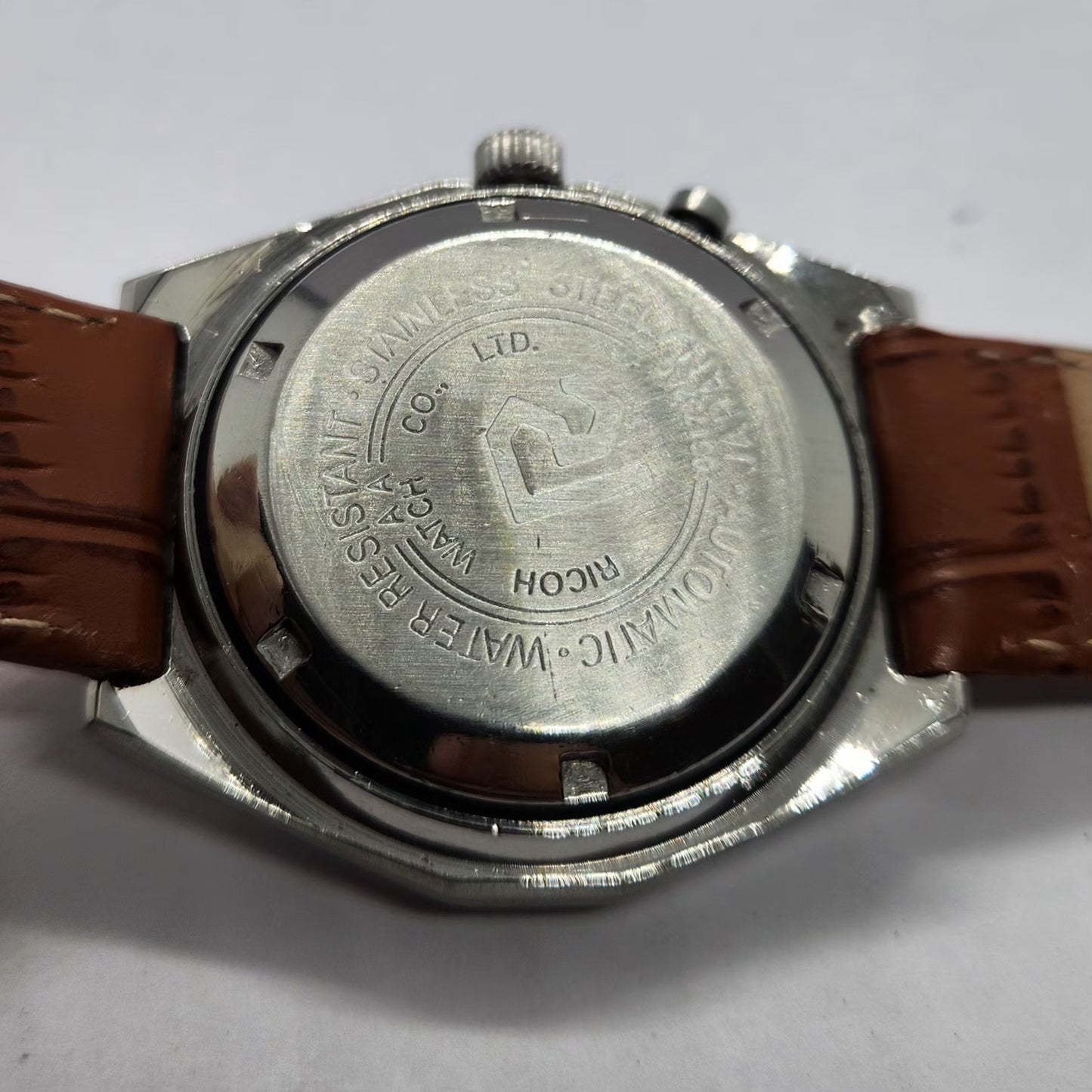 Vintage Ricoh R31 Automatic Green Face New Strap 21 Jewels Day-Date Men's Wrist Watch R85