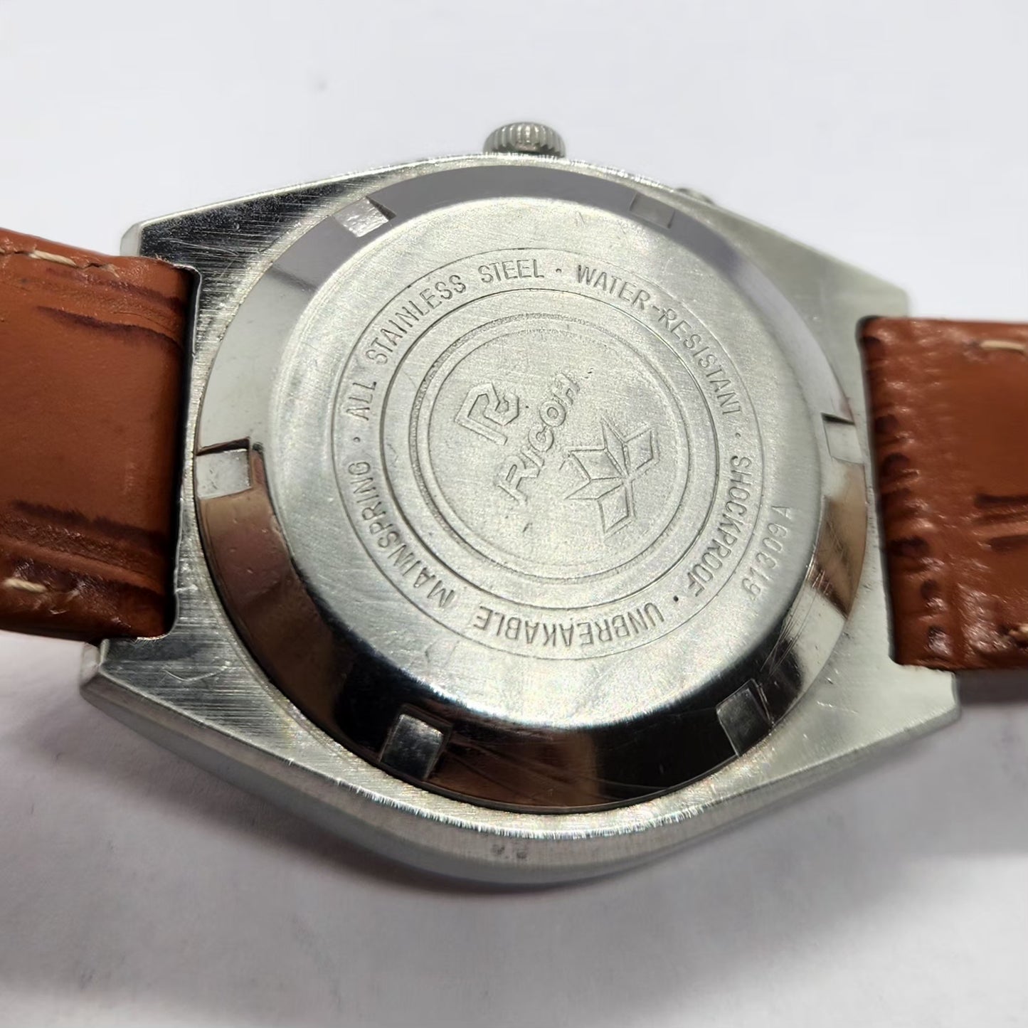 Vintage Ricoh R31 Automatic Black Face New Strap 21 Jewels Day-Date Men's Wrist Watch R88