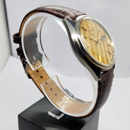 Vintage 1980 Original Seiko 5 Automatic 7009-8150 Gold Face 17 Jewels Day-Date Japanese Men's Wrist Watch SA01