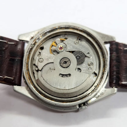 Vintage 1980 Original Seiko 5 Automatic 7009-8150 Gold Face 17 Jewels Day-Date Japanese Men's Wrist Watch SA01