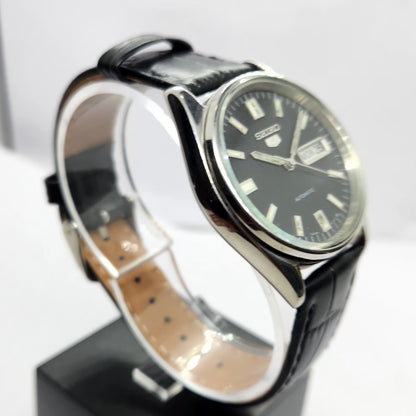 Vintage 1983 Original Seiko 5 Automatic 6309-8900 Black Face 17 Jewels Day-Date Japanese Men's Wrist Watch SA03