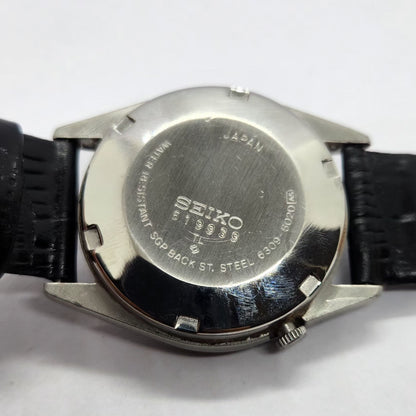 Vintage 1976 Original Seiko 5 Automatic 6309-6020 Black Face 17 Jewels Day-Date Japanese Men's Wrist Watch SA07