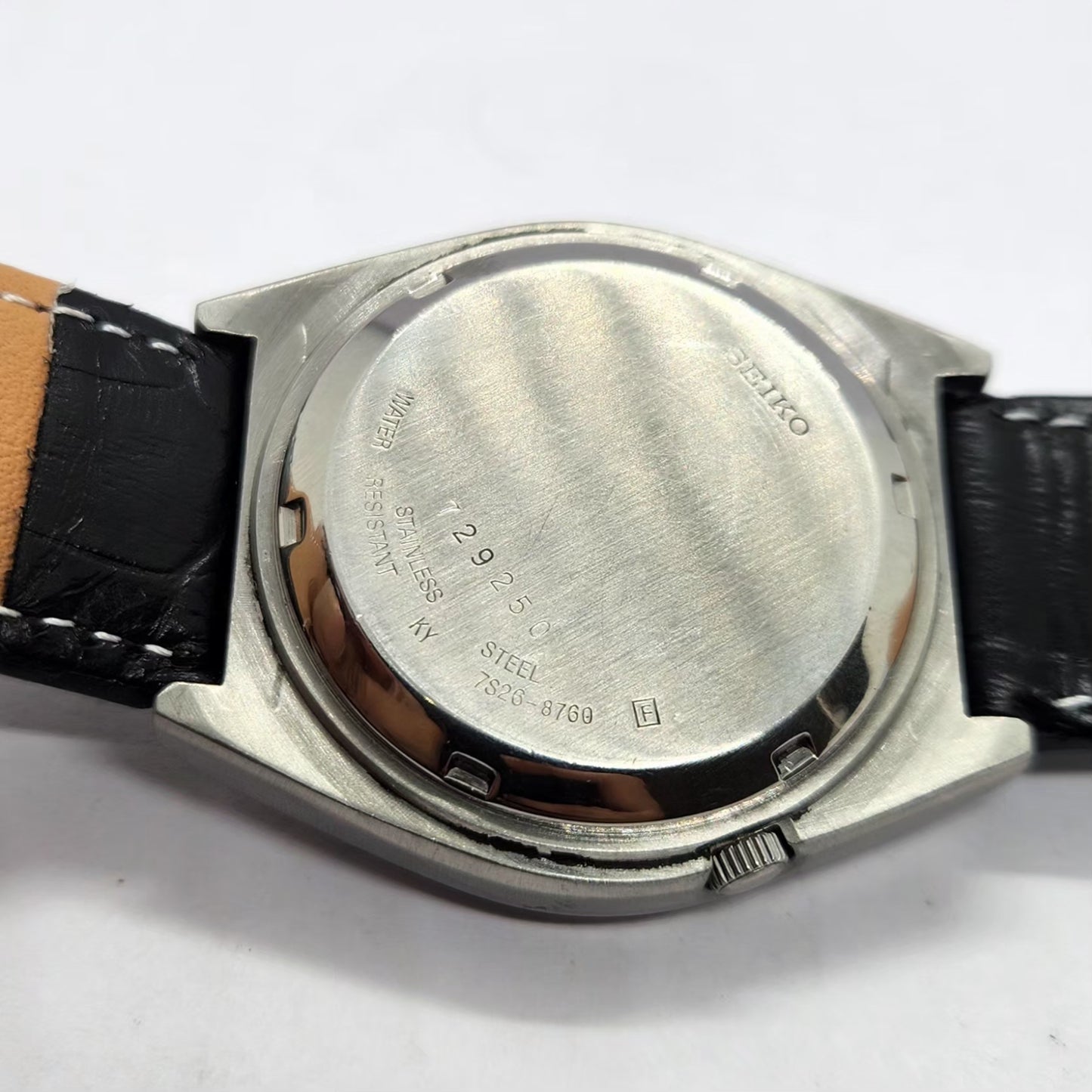 Vintage 1997 Original Seiko 5 Automatic 7s26-8760 Black Face 21 Jewels Day-Date Japanese Men's Wrist Watch SA10