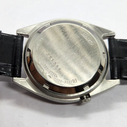 Vintage 1983 Original Seiko 5 Automatic 7009-3181 Blue Face 17 Jewels Day-Date Japanese Men's Wrist Watch SA12