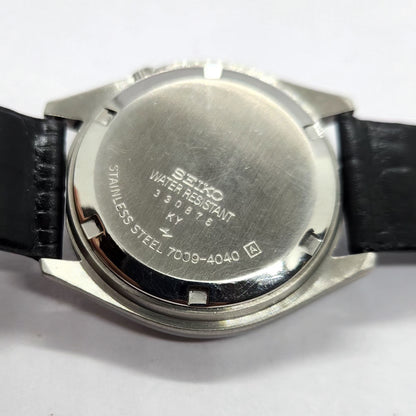 Vintage 1983 Original Seiko 5 Automatic 7009-4040 Black Face 17 Jewels Day-Date Japanese Men's Wrist Watch SA14