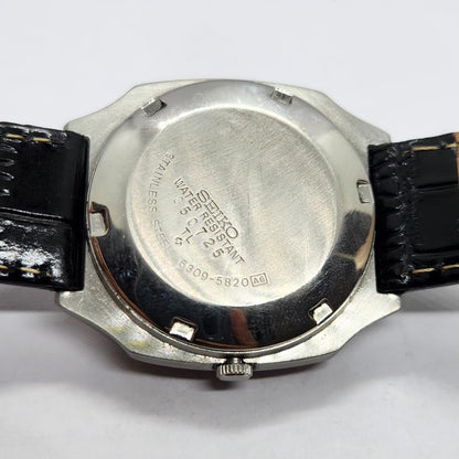 Vintage 1983 Original Seiko 5 Automatic 6309-5820 Black Face 17 Jewels Day-Date Japanese Men's Wrist Watch SA16