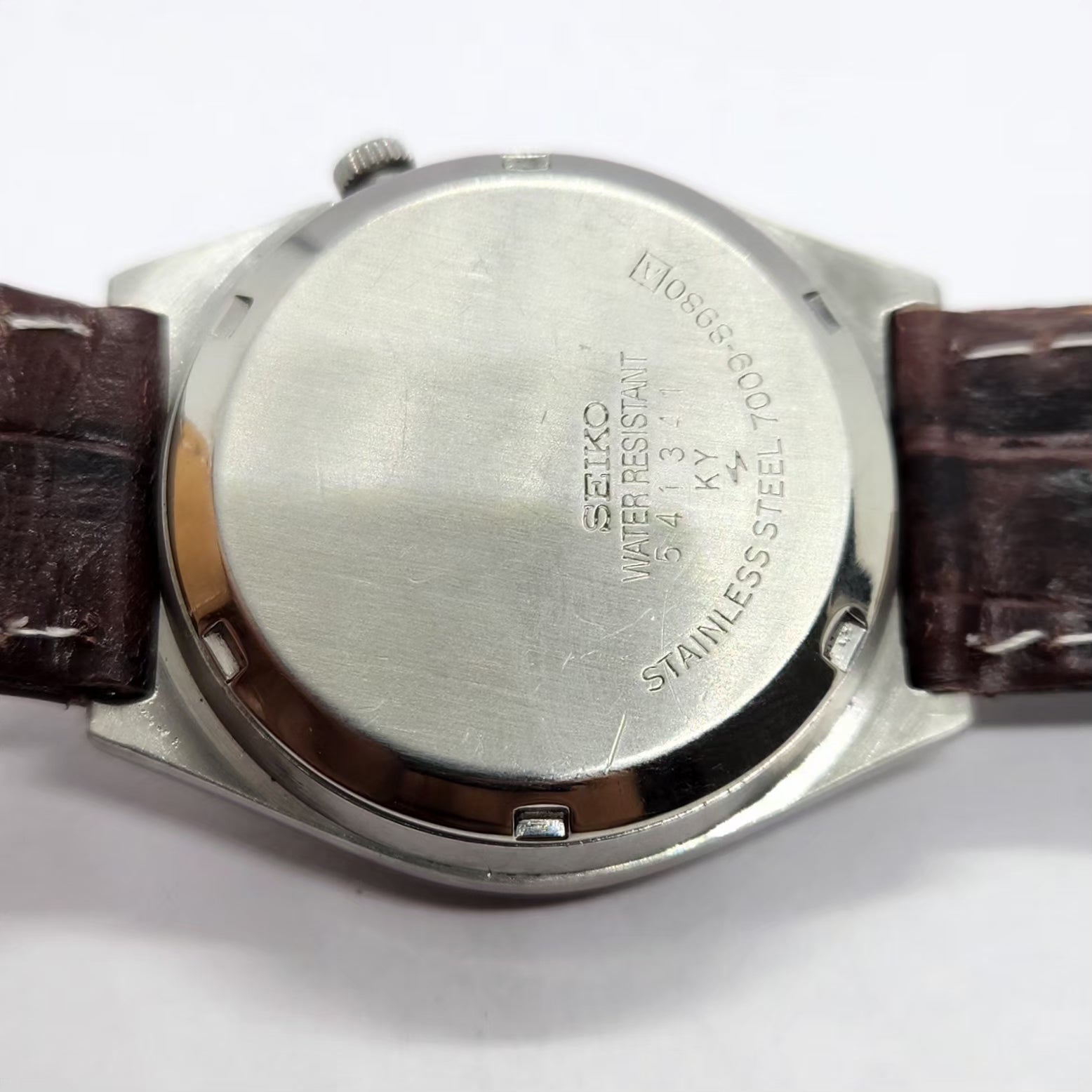 Vintage 1985 Original Seiko 5 Automatic 7009-8980 Cream Face 17 Jewels Day-Date Japanese Men's Wrist Watch SA17