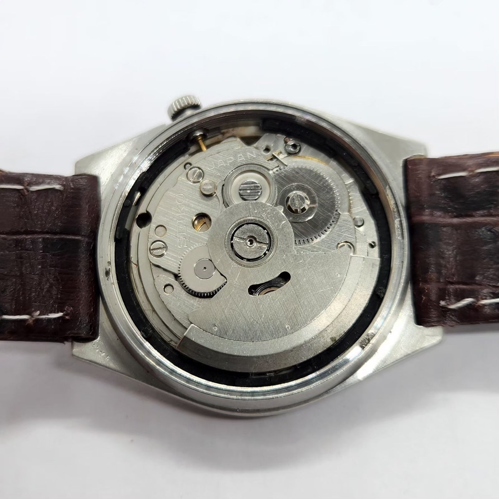 Vintage 1985 Original Seiko 5 Automatic 7009-8980 Cream Face 17 Jewels Day-Date Japanese Men's Wrist Watch SA17