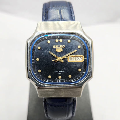 Vintage 1978 Original Seiko 5 Automatic 7009-8280 Blue Face 17 Jewels Day-Date Japanese Men's Wrist Watch SA18